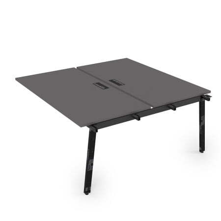 10БДС.268 Стол системы Бенч, сдвоенный, на 2 рабочих места - средний (1200x1235x750) (Graphit mattЧерный глянец)