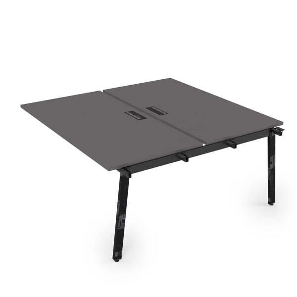 10БДС.278 Стол системы Бенч, сдвоенный, на 2 рабочих места - средний (1200x1435x750) (Graphit mattЧерный глянец)