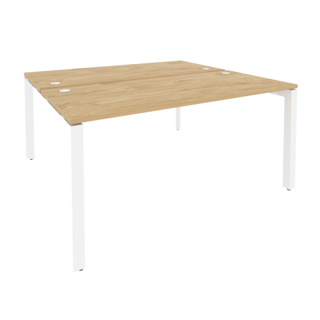 Рабочая станция на П-образном м/к Onix O.MP-D.RS-2.4.7 1580x1475x750 (Тиквуд Светлый/Белый Металл)