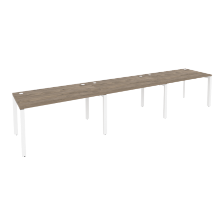 Рабочая станция на П-образном м/к Onix O.MP-RS-3.3.8 4140x800x750 (Тиквуд Темный/Белый Металл)