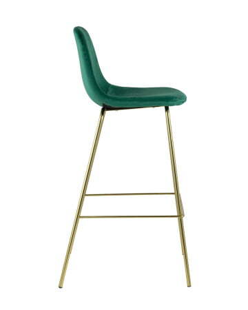 Стул барный Валенсия велюр зеленый золотые ножки (Стул барный Валенсия зеленый)