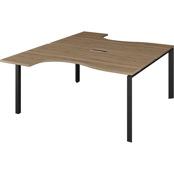 Бенч эргономичный на 2 рабочих места на металлокаркасе Аргентум-МП НТМП.П.Б2-040 1400x2036x750 (Дуб сафари/Антрацит)