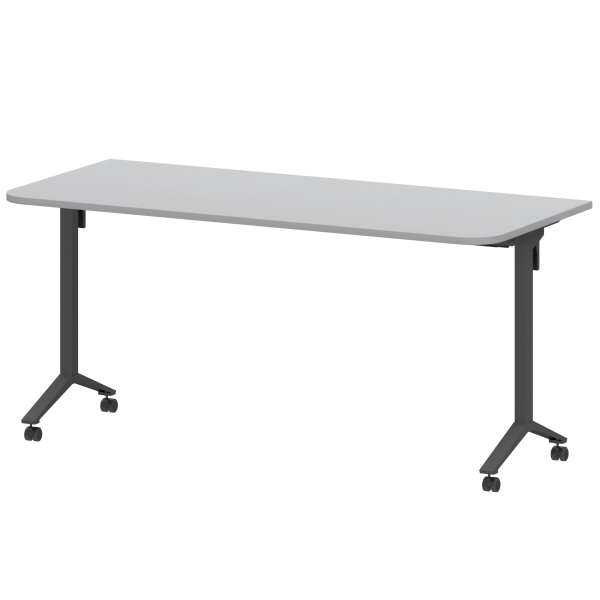 Стол мобильный складной радиусный Моби МБ22-160.70Р 1600x700x750 (Серый/Антрацит)