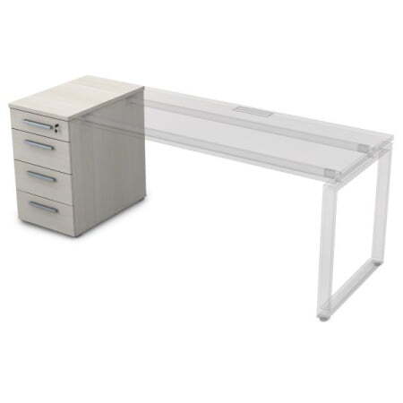 9Т.002 Тумба приставная с ящиками (450x700x750) (Ivory)