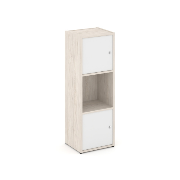 Стеллаж Locker Plus LK.K-001 408x350x1203 (Денвер Светлый | Белый)