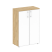 Шкаф средний широкий Shift SK.ST-2.4R white (800x420x1207) (Дуб Мали-Стекло Black)