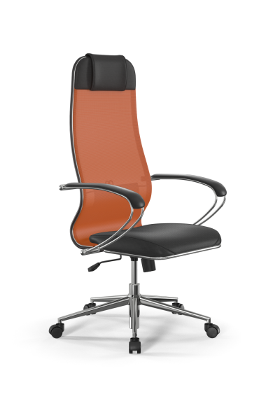 Кресло для руководителя Метта Sit 10 B1-115K - T+Extra /Um00/Wm12/K1cL(M09.B23.G18.W01) (Черный | Оранжевый)