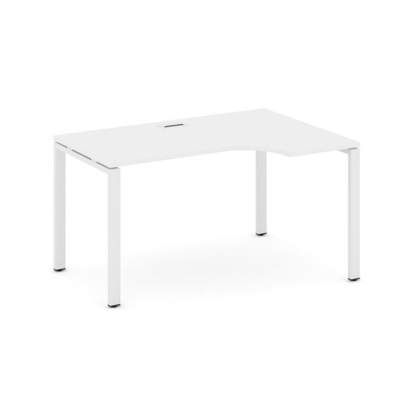 Стол рабочий эргономичный SN-6P.SPA-021(R) (1380х800/980х750) (Белый/Металл Белый)