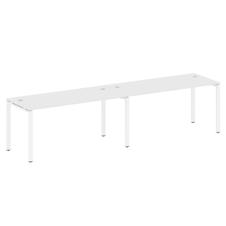 Рабочая станция на 2 раб.места Metal System Style БП.СМ-2.4 3200x720x750 (Белый/Белый металл)