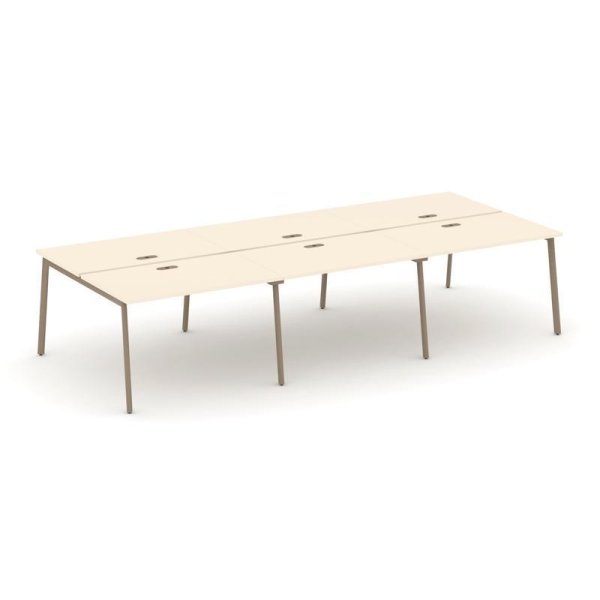 Рабочая станция 6 мест ES.D.RS-6.2-LP (3540х1500х750) (Сатин/Металл Латте)