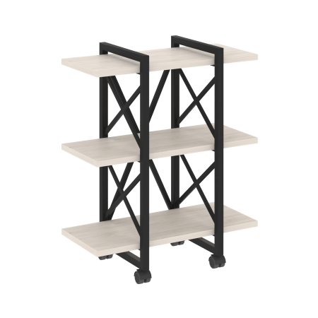 Стеллаж на колесных опорах-3 полки VR.L-MST.K-3.4V 800x400x968 (Денвер Светлый/Черный металл)