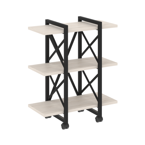 Стеллаж на колесных опорах-3 полки VR.L-MST.K-3.4V 800x400x968 (Денвер Светлый/Черный металл)