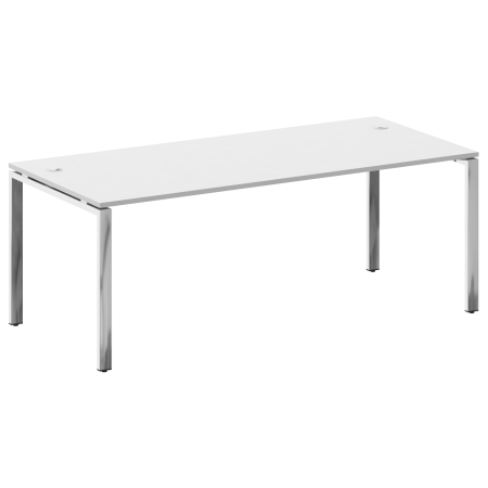 Стол рабочий руководителя на П-обр. м/к БП.СРР-6.9 2000x900x750 (Белый/Нерж. Сталь)