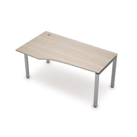 6М.623 Стол криволинейный, правый (1400x900x750) (Шамони светлый/Алюминий матовый)