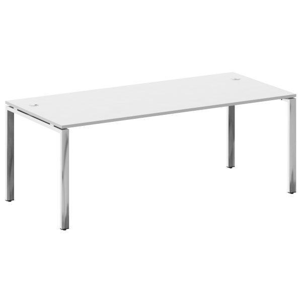 Стол рабочий руководителя на П-обр. м/к БП.СРР-6.9 2000x900x750 (Белый/Нерж. Сталь)