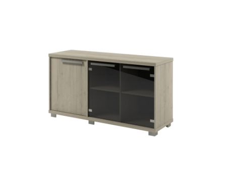 Шкаф низкий трехсекционный левый Vestar Z-13-12л 1556x500x832 (Дуб Галифакс белый/Бетон Чикаго)