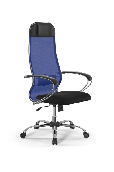 Кресло для руководителя Метта Sit 10 B1-180K - X2+UMF(X1) /Um00/Wh00/K1cL(M09.B21.G20.W01) (Синий | Черный)