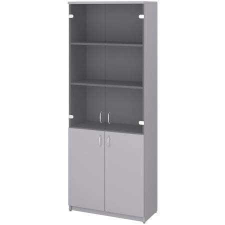 Шкаф закрытый со стеклом Этюд 2659 768x370x1994 (Серый)