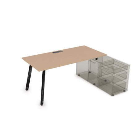 10СТО.084 Стол с тумбой опорной (1600x800x750) (MokkoЧерный глянец)