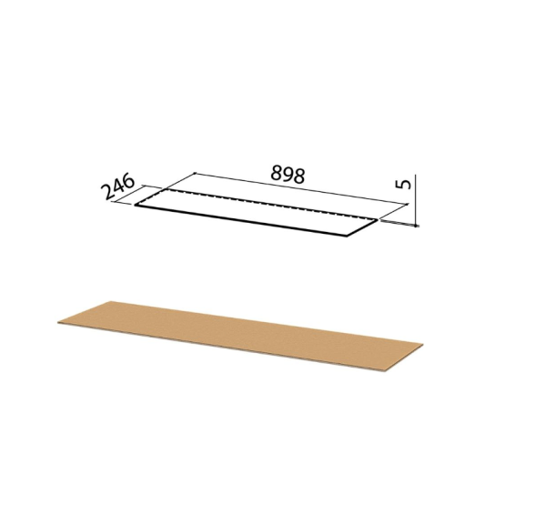 Вкладыш стеклянный Приоритет К-930.С 898x246x5 (Стекло)