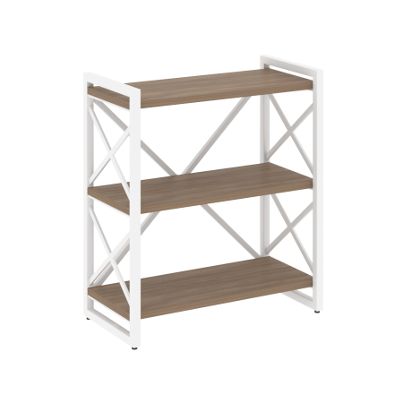Стеллаж на регулируемых опорах-3 полки VR.L-MST.O-3.8 800x400x910 (Дуб Аризона/Белый металл)