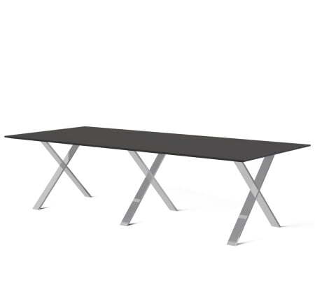 Стол для переговоров модульный 3200х1200х750 (Черный/Хром металл)