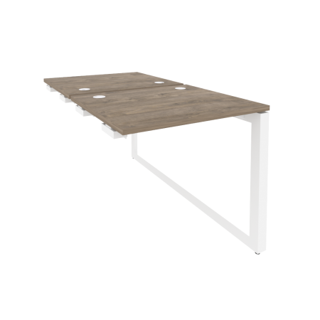 Стол-приставка двойной на О-образном м/к к опорным элем. Onix O.MO-D.SPR-0.7 780x1475x750 (Тиквуд Темный/Белый Металл)