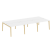 Рабочая станция на деревянных опорах Onix Wood OW.D.RS-6.2.8 3540x1635x750 (Тиквуд Светлый/Дуб Темный)