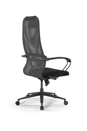 Кресло для руководителя Метта Sit 8 B1-8K - X1+UMF(X1) /Uh00/Wh00/K1bL(M09.B11.G19.W02) (Светло-серый | Черный)
