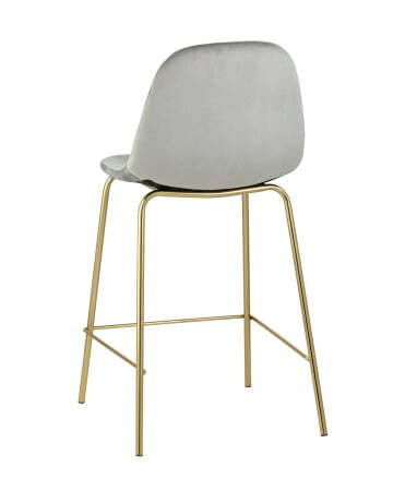 Стул полубарный Валенсия велюр серый золотые ножки (Стул полубарный Валенсия серый)