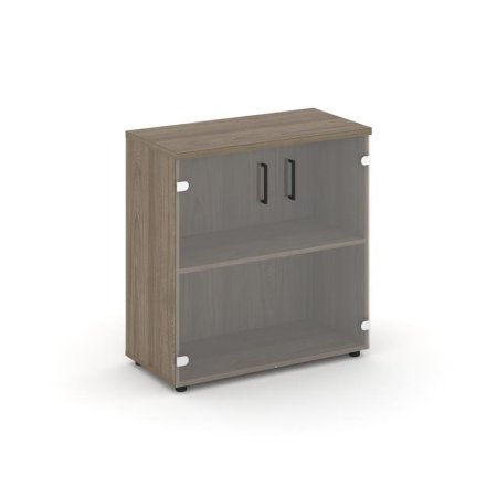 Шкаф низкий широкий SN.STS-302 (796х400х833) (Вяз Благородный/Прозрачный)