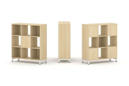 Набор стеллажа 2-х сторонний, 3 яруса SN.NSD-331 (1121х400х1248) (Акация Лорка/Металл Белый)