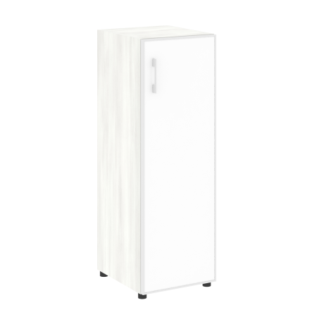 Шкаф для документов узкий со стеклом белым LT.SU-2.4 R (R) White (Снежная Патина)