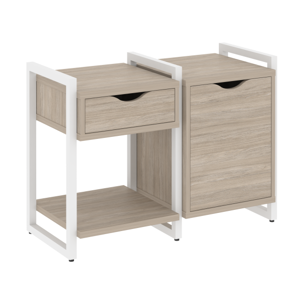 Тумба на регулируемых опорах наборная VR.L-TN-3.O 970x460x719 (Дуб Аттик/Белый металл)