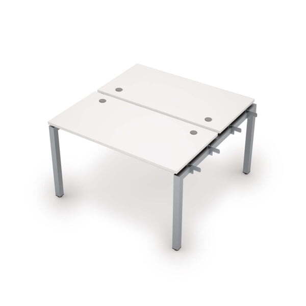 6МБН.5268 Бенч-система на 2 рабочих места, начальный модуль (1200x1235x750) (Белый/Алюминий матовый)