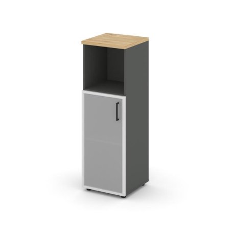 Шкаф средний узкий SN.STU.E-203(L) (400х400х1203) (Антрацит/Тиквуд Светлый/Сатин)