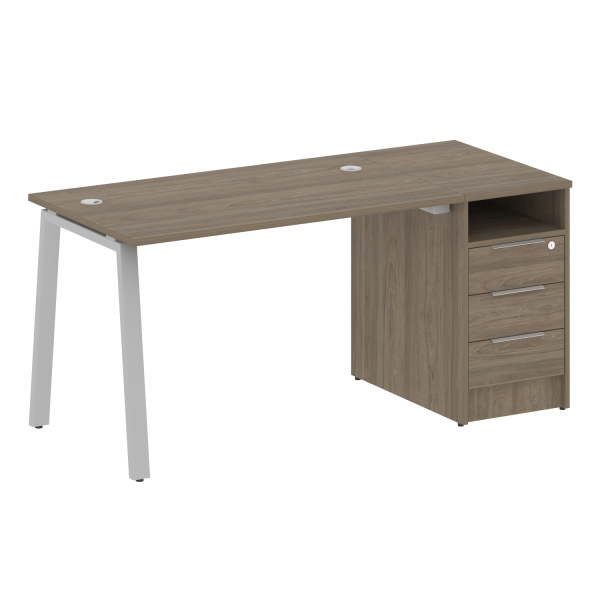 Рабочая станция Metal System Style БА.РС-СТП-1.2 1612x720x750 (Вяз/Серый металл)