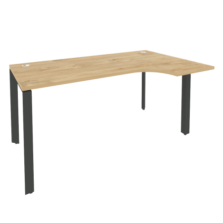 Стол эргономичный правый на П-образном м/к Onix O.MP-SA-1R 1580x980x750 (Тиквуд Светлый/Черный металл)