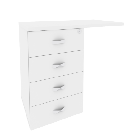 Тумба приставная универсальная л/пр Onix O.TPU-4 842x460x750 (Белый Бриллиант)