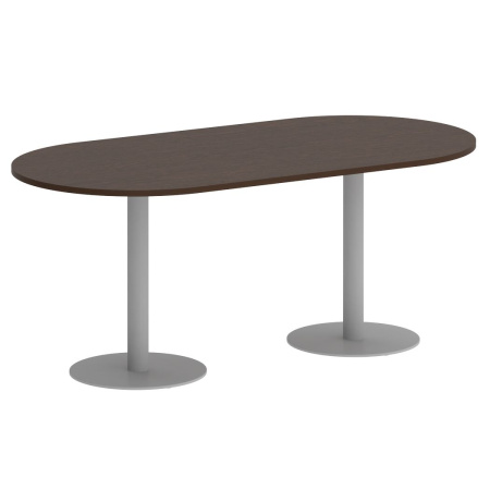 Стол овальный VR.SP-5-180.1 1800x900x750 (Венге Цаво/Серый Металл)