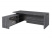 Стол руководителя с опорной тумбой Festus FI-121L.GG 2100x1800x750 (Хромикс Белый/Камень Пьетра Гриджиа черный)