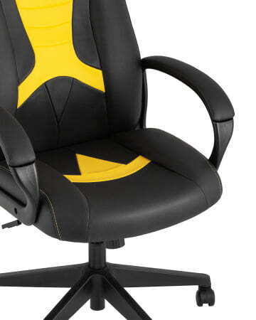 Кресло игровое TopChairs ST-CYBER 8 черный/желтый (Геймерское кресло ST-CYBER 8 желтый)