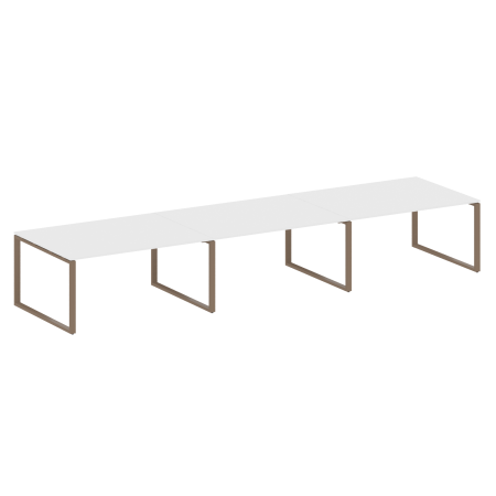 Переговорный стол 3 столешницы Metal System Style БО.ПРГ-3.4 4800x1235x750 (Белый/Мокко металл)