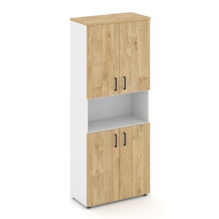 Шкаф высокий широкий SN.STS.E-107 (796х400х1982) (Белый/Тиквуд Светлый)