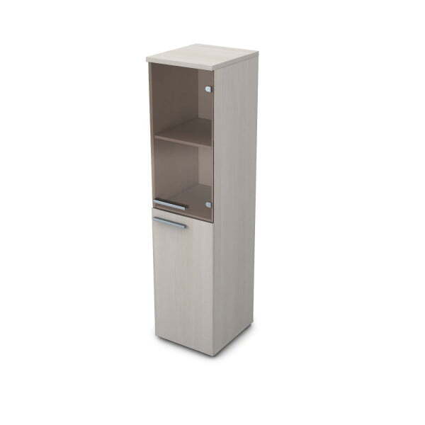 9П.004.6 Пенал со стеклом (400x450x1645) (Ivory)