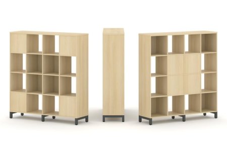 Набор стеллажа 2-х сторонний, 4 яруса SN.NSD-441 (1488х400х1615) (Акация Лорка/Металл Антрацит)