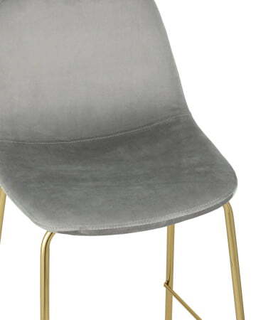 Стул полубарный Валенсия велюр серый золотые ножки (Стул полубарный Валенсия серый)