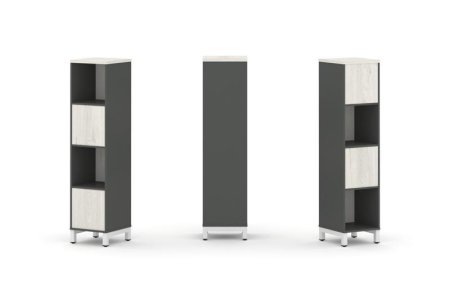 Набор стеллажа 2-х сторонний, 4 яруса SN.NSD-411 (387х400х1615) (Антрацит/Дуб Наварра/Металл Белый)