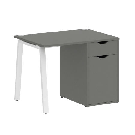Стол письменный VR.SP-3-98.1.A 980x720x750 (Металлик/Белый Металл)