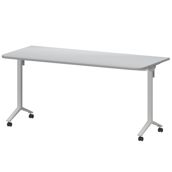 Стол мобильный складной радиусный Моби МБ22-160.70Р 1600x700x750 (Серый/Белый)